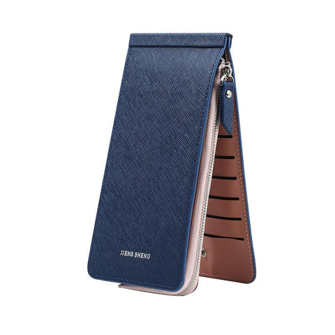 2017 Ho Selling ! Long Business Card Holder Luxury PU Zipper Walle Men Women Cell Phone Holder Card Organizer Bag Cluth Bag