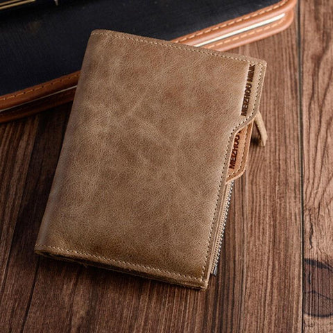 2017 Ho Selling! Quality Genuine Leather Shor Men Walle Bifod Vertical Section Cow Leather Walle Vintage Brand Design Purse