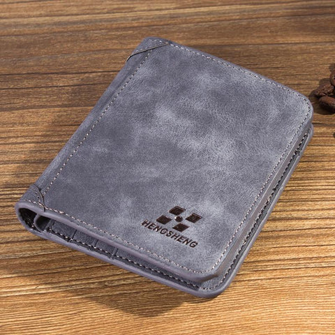 2017 Ho Style Vintage Crazy Horse Leather Male Wallets Trifold Man Walle Purse with Card Holder for Men