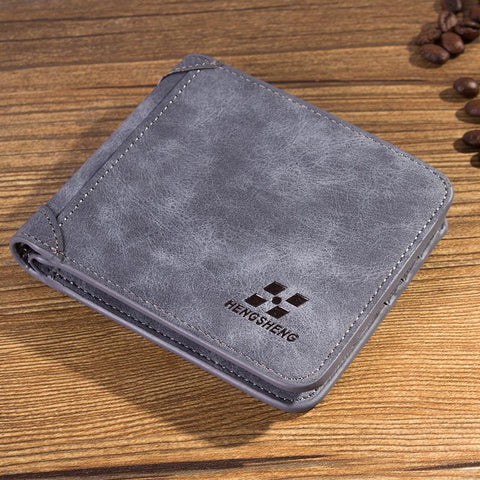 2017 Ho Style Vintage Crazy Horse Leather Male Wallets Trifold Man Walle Purse with Card Holder for Men