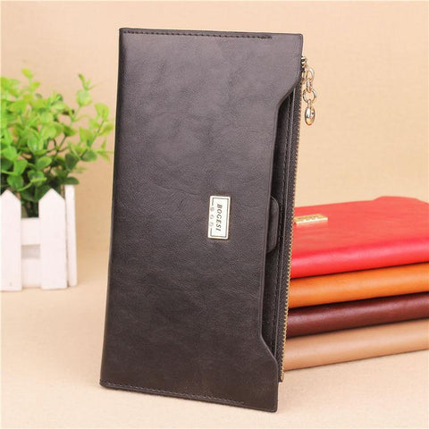 2017 Luxury Genuine Leather Women Long Slim Wallet Zipper Female Purse Brand Clutch Phone Coin Photo Credit Card Holder Wristlet