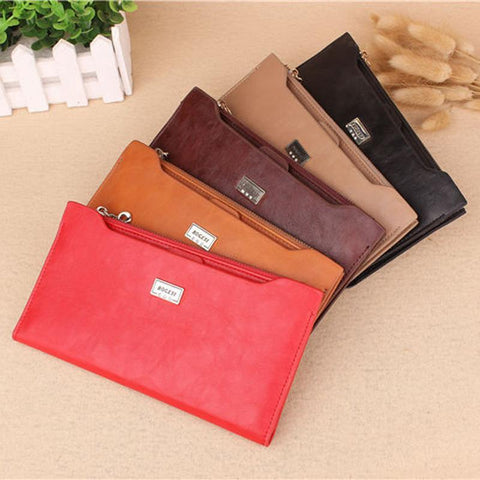 2017 Luxury Genuine Leather Women Long Slim Wallet Zipper Female Purse Brand Clutch Phone Coin Photo Credit Card Holder Wristlet