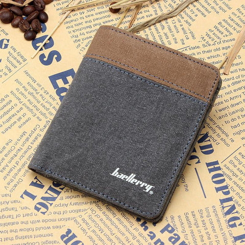 2017 New BALLERRY Man Canvas Wallets Male Purse Fashion Card Holders Small Zipper Walle New Designed Multi Pockets Purse