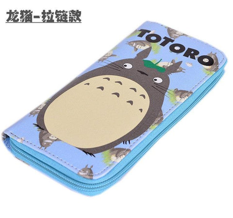 2017 New My Neighbor Totoro Kawaii Totoro Color Prin Women Long Walle with Coin Pocke Gif Studen Pu Anime Purse Clutch