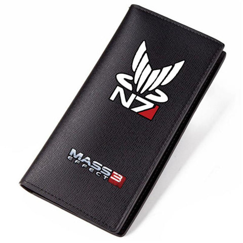 2017 New Origin Mass Effec N7 PC Game Printing Unisex Long Walle Pu Leather Coin Purse Studen ID Card Holder