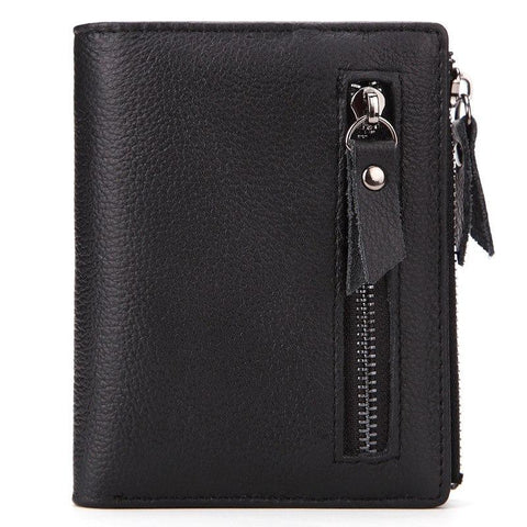 2017 New Promotion Genuine Leather Men's Walle Vintage Style Wallets For Men Oil Wax Leather Cash Organizer Zipper Coin Purse