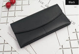 2017 New Sale Pure Color Women Long Wallets High Quality PU Material Multicolor Contracted Fashion Brand Design Cute Girl Purse