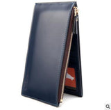 2017 men's walle long paten leather card bag male Korean edition multi-card single zipper wallet