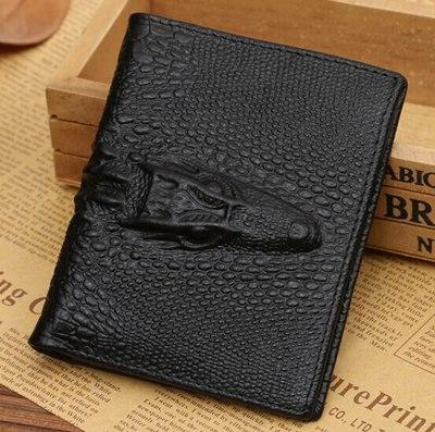 2017 new luxury crocodile men wallets pu leather shor walle for men black brown male coin purse card holder portefeuille