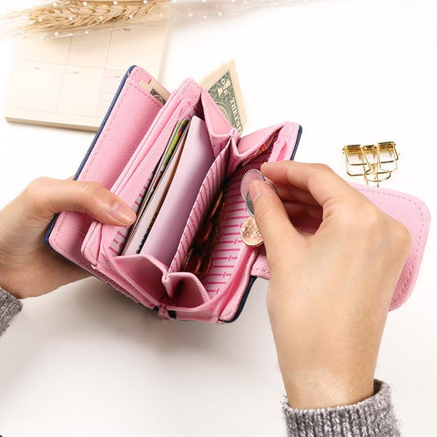 2018 Brand New Lovely Bear Wallet Female Leather Small Change Clasp Purse Money Coin Card Holder