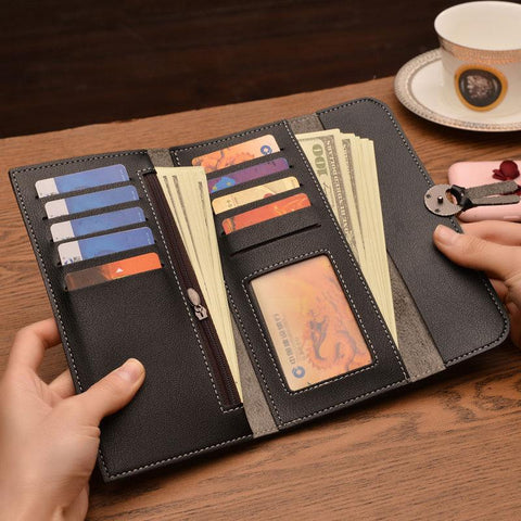 2018 Fashion Long Women Wallets High Quality PU Leather Women&#39;s Purse and Wallet Design Lady