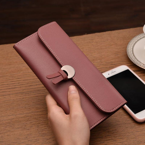 2018 Fashion Long Women Wallets High Quality PU Leather Women&#39;s Purse and Wallet Design Lady