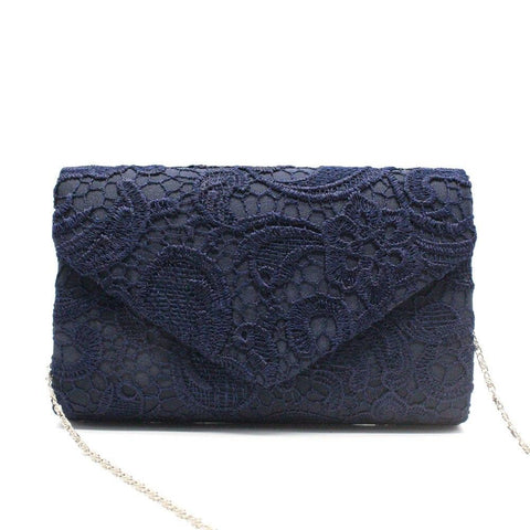 2018 Fashion Women&#39;s Party Elegant Floral Lace Envelope Clutch Evening Prom Handbag Purse x#