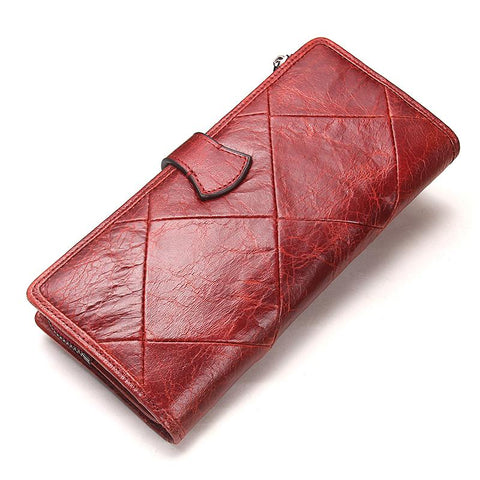 2018 Genuine Cowhide Leather Women Wallet Phone Pocket Purse Wallet Female Card Holder Lady Clutch Patchwork Carteira Feminina