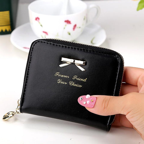 2018 Mini Wallet Female Girl New Leisure Pu Coin Purse Money Bag Korean Coin Bag Bow Short