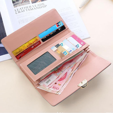 2018 New Long  Fashion Women Wallet PU Leather Women&#39;s Purse Best Phone Wallet Female Case