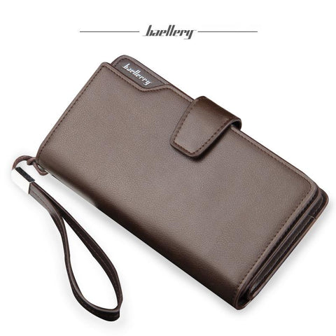 3 veces cartera alta calidad baellerry de la pu de los hombres cartera de mano de viajes de negocios de tarjeta monedero cartera Dropshipping