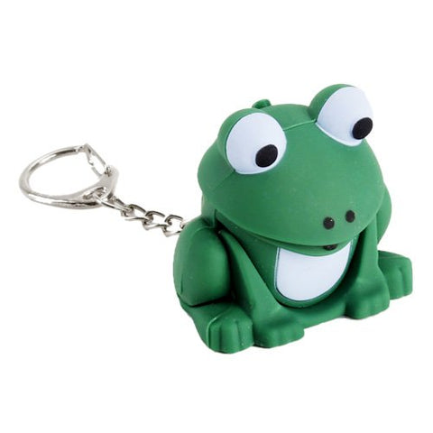 Loveinthebox® Cute 3d Cartoon Key Rings Frog Led Flashlight Keychain with Froggy Sound Effects Pendants Ornament for Handbags or Schoole Pack Christmas Thank You Gift Cool Key Holders Lanyards Fobs