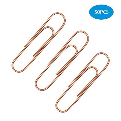 Corner Cabin 50 Pack Jumbo Paper Clips 3 Inches - Assorted Color Office Supply Accessories - Cute Paper Needle - Multicoloured Bookmark(Brown)
