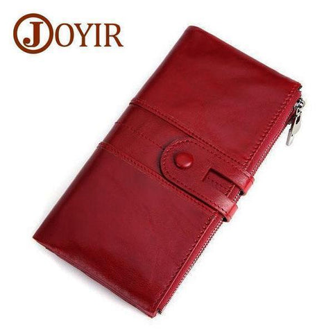 Genuine Leather RFID Long Wallet