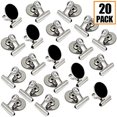 Magnetic Clips 20 Pack Magnetic Hooks Clips Strong Refrigerator Magnets Clips,Fridge Magnets Clips,Whiteboard Magnetic Clips(30mm Wide)
