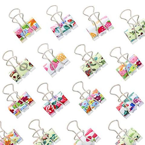Juvale Small Cute Paper Binder Clips (48 Pack) Assorted Fruit Floral Designs
