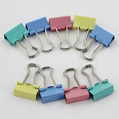 Ocamo 15MM Colorful Metal Binder Clips Paper Clip Office Stationery Binding Supplies 60PCS/Set