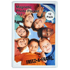 12 Pack 4 x 6 Magnetic Picture Frames Holds 4 x 6 Inches Photo for Refrigerator by Freez-A-Frame Made in the USA
