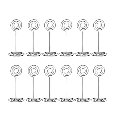 AIEVE Table Photo 12pcs Wire Shape Table Photo Holder Table Number Card Holders Table Pictures Stand for Wedding Party Gatherings Office Desk Memo Tab