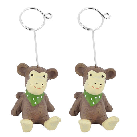 uxcell Resin Home Office Festival Monkey Design Table Ornament Photo Picture Card Memo Clip 2pcs