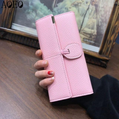 AOEO wallet for women wallets with zipper coin purse Long Clutch bag money ladies card holder Organizer Gilrs wallet female