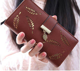 Hollow Out Leaf Bifold Wallet