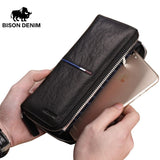 Luxury brand men wallets genuine leather long zipper clutch wallet