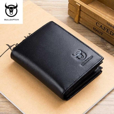 BULLCAPTAIN New Arrival Men Wallet Cowhide Coin Purse Designer Brand Wallet clutch RFID leather wallet man wallet for money