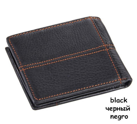 100% top quality cow genuine leather men wallets fashion splice purse dollar price carteira masculina original brand