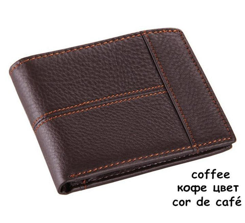 100% top quality cow genuine leather men wallets fashion splice purse dollar price carteira masculina original brand