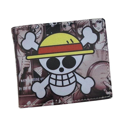 2017 New Design Cartoon Walle One Piece Luffy Pirate Skull Comics Wallets with Coin Pocke Free Shipping