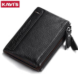 100% Genuine Leather Men Wallet Small Zipper Men Walet Portomonee Male Short Coin Purse Brand Perse Carteira For Rfid