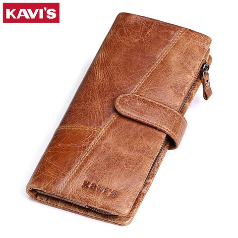 2017 New Genuine Leather Wallets Men Vintage Long Men Male Clutch Walle Brand Long Design Walle Brand Classic Men Wallet