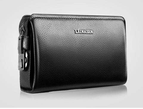 2017 Men Wallet Password Lock Genuine Leather Purse Fashion Casual Long Business Male Clutch Wallets Men's Handbags