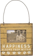 Photo Holder Mini Hanging Sign "Happiness Blooms From Within" #971
