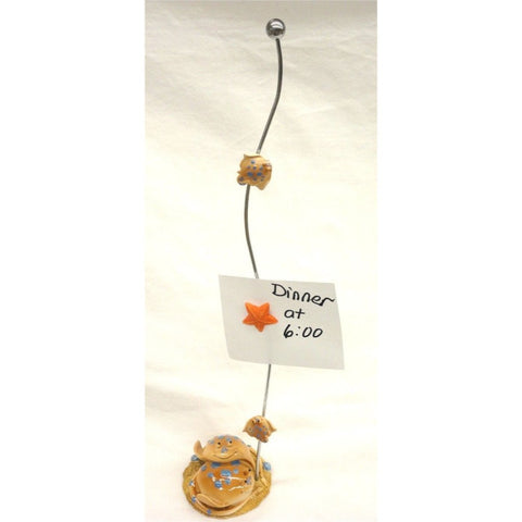 Tan Stingray Magnetic Memo, Note Card or Photo Holder, Starfish Accent 14.75 Inches