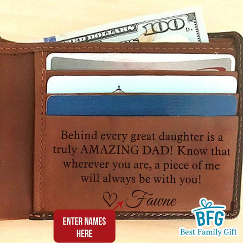 Daddy I Will Always Be With You - Personalized Men's Leather Wallet
