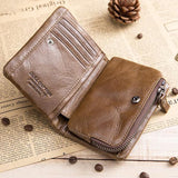 11 Card Slots Wallet Multi-functional Genuine Leather Vintage Coin Bag For Men