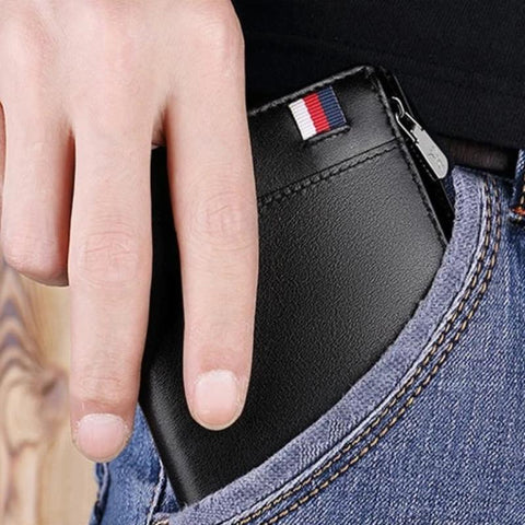 Men's Genuine Leather Zipper Wallet