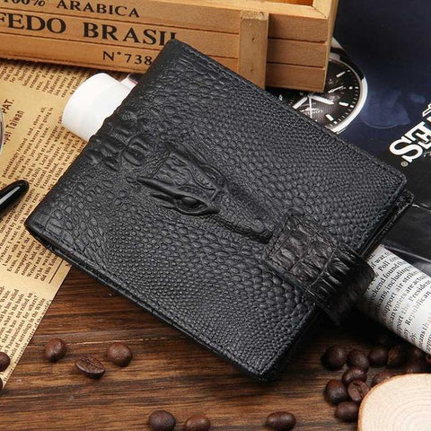 2016 New arrival brand short crocodile men's wallet,Genuine leather quality guarantee purse for male,coin purse, free shipping