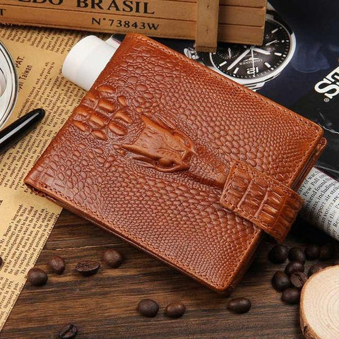 2016 New arrival brand short crocodile men's wallet,Genuine leather quality guarantee purse for male,coin purse, free shipping