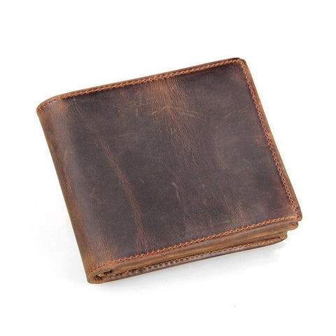 Men's 100% Genuine Faded Leather Cowboy Wallet