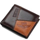 Men's Casual Genuine Leather Wallet with Inside Zipper Pocket