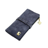 2017 7Colors Fashion Lady Bags Women Wallets PU Drawstring Nubuck Leather Zipper Purse Card Holder Long Wallet 2 fold ClutchJ417